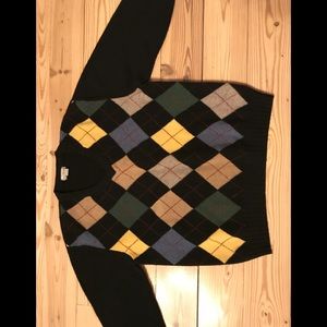 Men’s cashmere argyle sweater size M